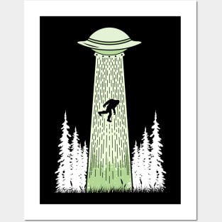 Bigfoot Ufo Abduction Sasquatch Posters and Art